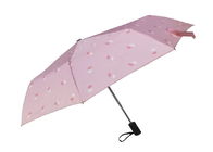 Parapluie compact rose de voyage, poignée en caoutchouc de Caoted de parapluie de Sun de voyage fournisseur