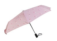 Parapluie compact rose de voyage, poignée en caoutchouc de Caoted de parapluie de Sun de voyage fournisseur