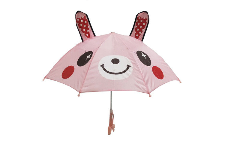 Parapluie mignon d'enfants de conception rose de la couleur 3d avec le cadre d'axe en métal des chapeaux de sécurité 10mm fournisseur