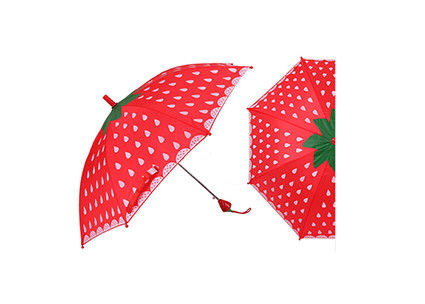 Parapluie mignon d'enfants de poignée de fraise, mini parapluie pour la fin ouverte de manuel d'enfants fournisseur